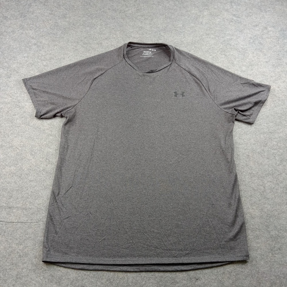 Under Armour Shirt Mens Large Gray The Tech Tee Short Sleeve Athletic Top Gym